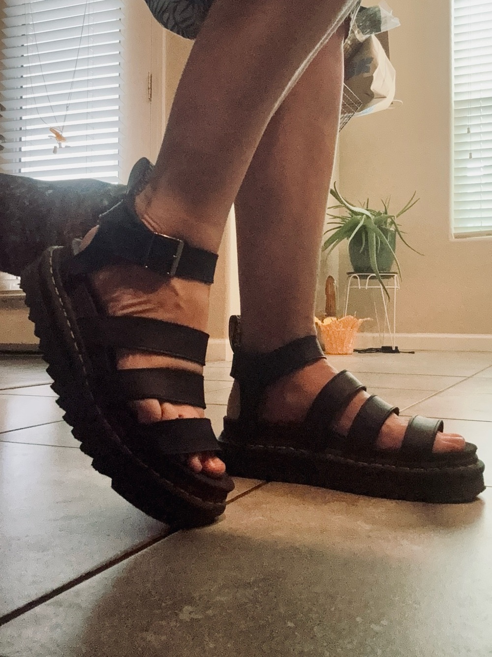 Doc Marten’s Black Strappy Platform Sandals - Women's 8